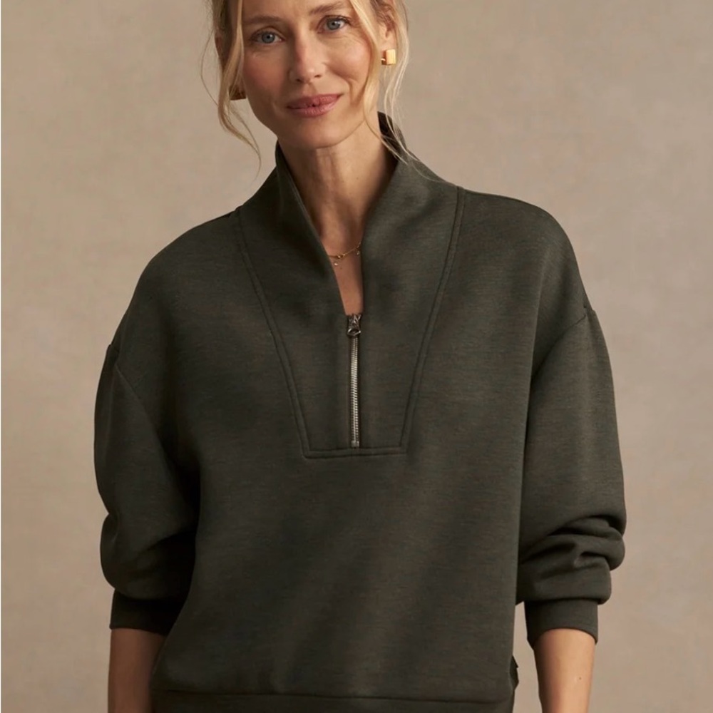 Varley Davidson Sweat, Olive Marl, small